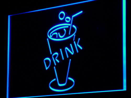 Cold Drink Cup Display Bar Cafe Neon Light Sign
